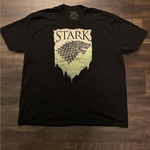 Stark Black Tee with Direwolf Design